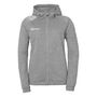 Kempa Ambition 28 Kapuzenjacke Damen - dark grau melange/wei�