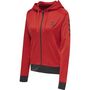 Hummel hmlACTION POLY ZIP HOODIE WOMAN - flame scarlet/ebony