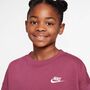 Nike G Nsw Club Flc Ovrszd Crew Lbr - sweet beet/sweet beet/white