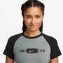 Nike W Nsw Nk Chll Knt Tee Rgln - lt smoke grey/black