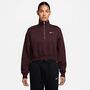 Nike W Nsw Phnx Flc Qz Crop - burgundy crush/sail