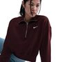 Nike W Nsw Phnx Flc Qz Crop - burgundy crush/sail