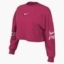 Nike W Np Df Flc Crew Tt Grx - rush pink/pink foam/white