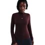 Nike W Nsw Nk Chll Knt Mock Tee - burgundy crush/sail