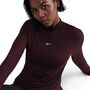 Nike W Nsw Nk Chll Knt Mock Tee - burgundy crush/sail