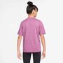Nike B Nk Df Multi Ss  Top Lbr Hthr - lt magenta/pure/white