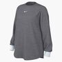 Nike W Nk One Relaxed Df Ls Top - smoke grey/htr/white