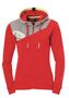 Kempa CORE 2.0 KAPUZENJACKE WOMEN - rot/dark grau melange