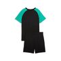 Puma ESS No.1 Logo Poly Tee and Shorts Set B - PUMA Black-Vibrant Green