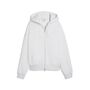 Puma ESS Short Oversized Full-Zip Hoodie FL - White Glow Heather