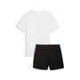 Puma ESS No.1 Logo Tee and Shorts Set G - PUMA White-Wild pink