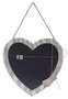 Memoboard Memotafel Wandtafel Herz aus Holz 49 x 50 cm mit Seil und Klammern und Sckchen 