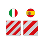 Alu-Warntafel 50x50cm fr Italien/Spanien 2 in 1 Reflektierend rot-wei