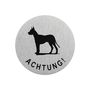 Aluminium T�rschild Achtung Hund �75mm 