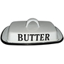 Butterdose aus Emaille antikwei� Stahlblech emailliert