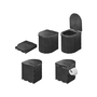 Faltbare Campingtoilette mit Deckel schwarz inkl. 12 M�lls�cke