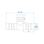 Schlauchverbinder T-St�ck 25mm im Blister