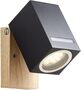 Brilliant Galeni Au�enwandstrahler schwarz/natur | 1x PAR51, GU10, 20W