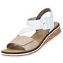 Rieker Damen Keil-Sandaletten Wei�/Beige