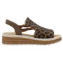 Rieker Damen Keil-Sandaletten Braun/Leopard