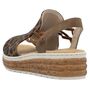 Rieker Damen Keil-Sandaletten Braun/Leopard