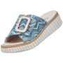 Rieker Damen Pantoletten Blau/Multi