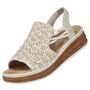 Rieker Damen Keil-Sandaletten Beige
