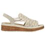 Rieker Damen Keil-Sandaletten Beige
