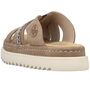 Rieker Damen Plateau Pantoletten Beige
