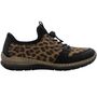 Rieker Damen Slipper Schwarz/Leopard