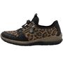 Rieker Damen Slipper Schwarz/Leopard