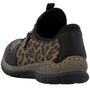 Rieker Damen Slipper Schwarz/Leopard