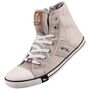 Mustang Damen Canvas High Top Sneaker Hellgrau