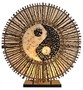 Deko-Leuchte YING YANG BATUR, Lampe aus Natur-Material, Stimmungsleuchte, runde Form