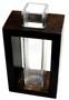 Design-Vase LEA aus Mangoholz mit Glas, in wei�, schwarz oder braun, 