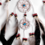 Traumfnger - Dreamcatcher GUTER TRAUM mit Steinchen  9 cm & 4 x klein, wei