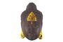 Buddha - Maske GOLD, handgearbeitete Holz-Maske aus Bali, Wandmaske