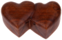 Handgefertigte Herz-Trickbox aus Soar-Holz - Doppelherz, 13 cm