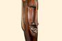Maske Keno, Woman, 50 cm, handgearbeitete Holz-Maske aus Bali, Wandmaske