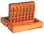 Vier gewinnt aus Holz, 16,5 cm x 13,5 cm - Holz-Spiel 