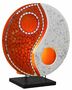 Deko-Leuchte YING YANG Orange/Wei�, 30 cm