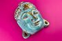 Buddha - Maske T�rkis Wash