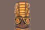 Tiki Wandmaske Maori aus Albesia-Holz handgeschnitzt 30 cm Braun