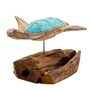 Schildkr�te Holzfigur auf St�nder maritime Deko ca. 20 cm