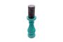 Kerzenst�nder aus Holz T�rkis Wash handgefertigt 25 oder 30 cm