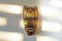 Maske bemalt 20 cm, Holz-Maske aus Bali, Wandmaske