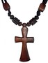 Halskette KREUZ, Holz-Schmuck Modeschmuck, Natur-Schmuck 