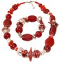 Armband aus echten Glasperlen rot, Armkette 