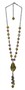 Lange Halskette mit Anhnger aus Glasperlen grn