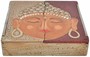 Schatulle aus leichten Albesia-Holz, handbemalt, Buddha oder Sonne 